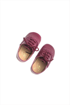 Scallop Baby Shoe 1920 Burgundy