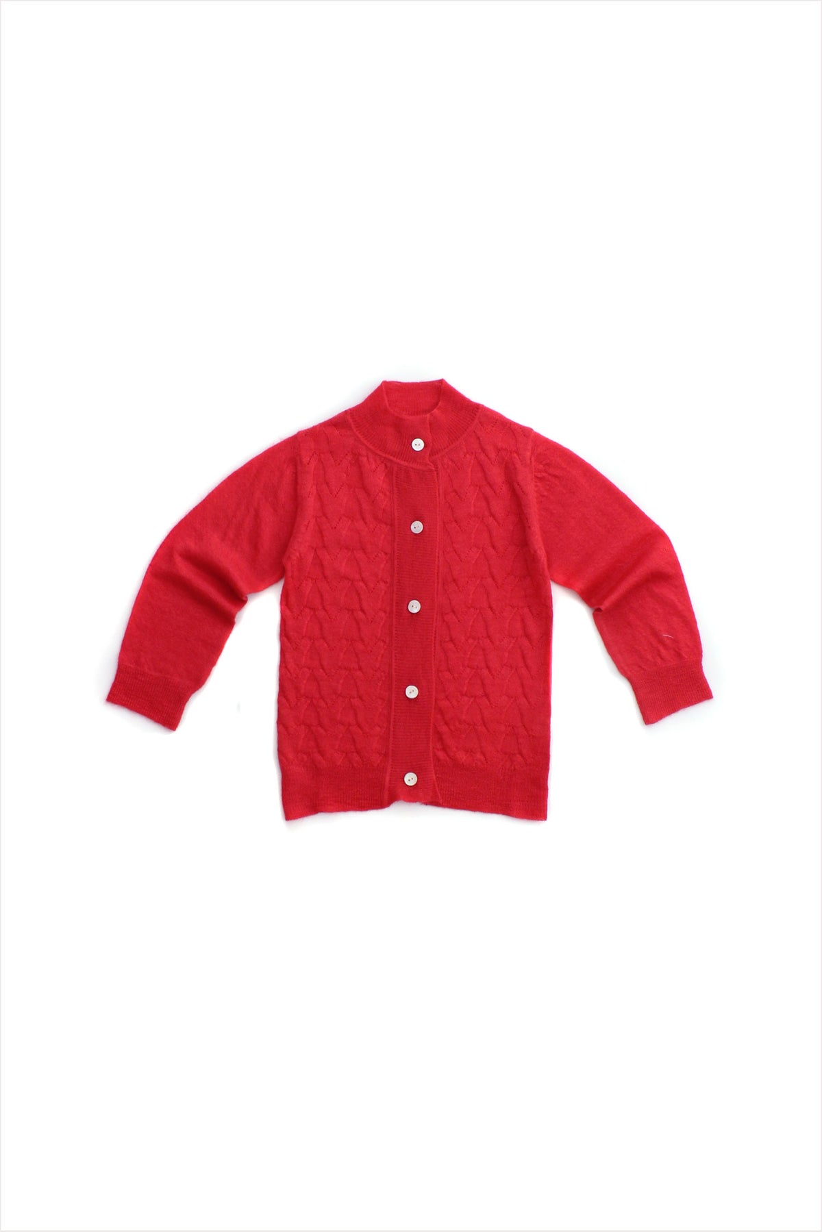 Cashmere Laurel Leaf Cardigan Bright Pink/Red