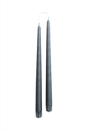 Taper Candles Pair Charcoal