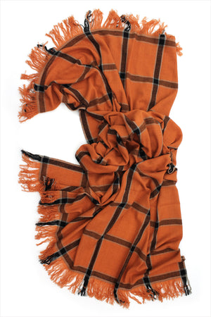 Tamba Cashmere Blanket Tibetan Orange