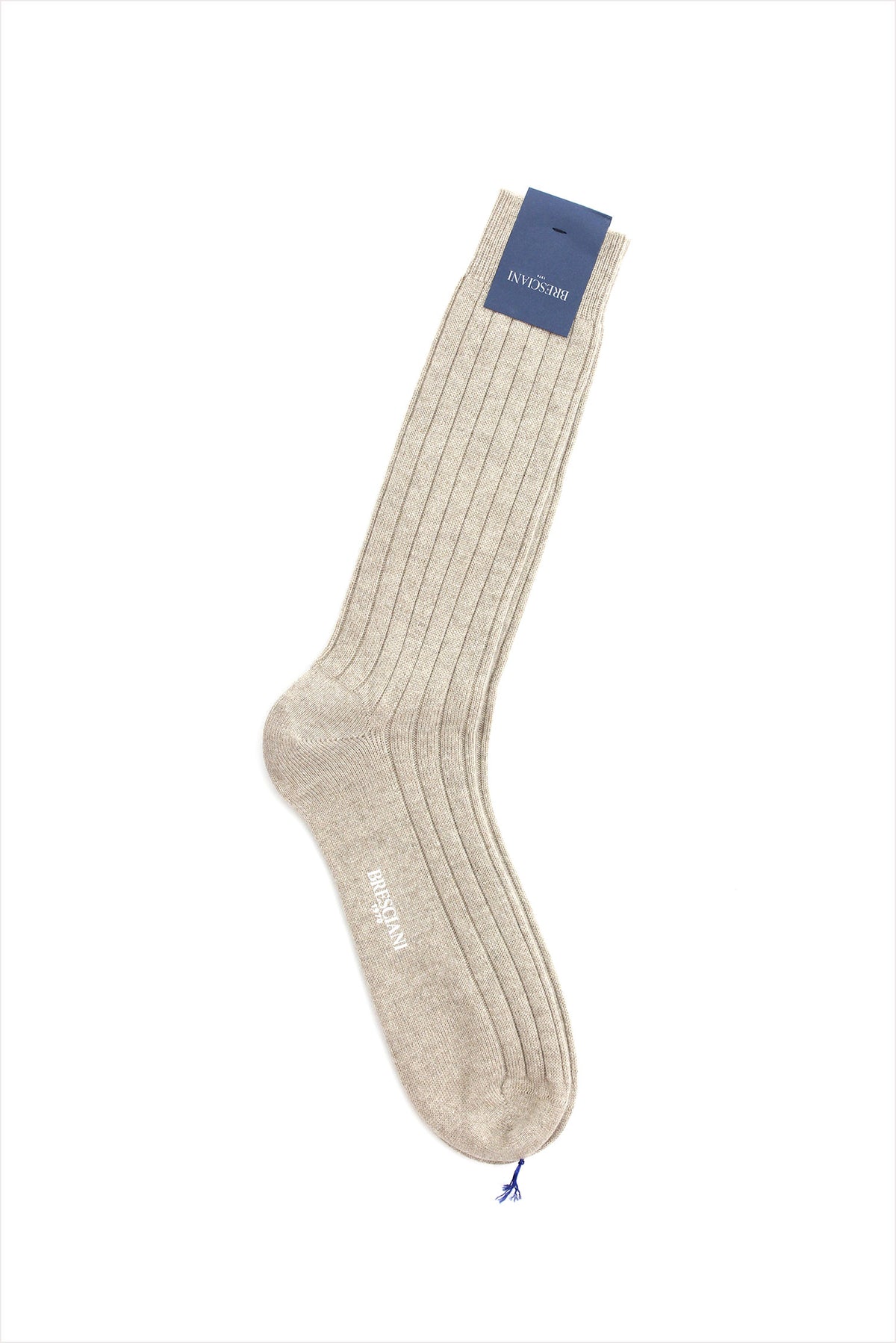 Bresciani Men&#39;s Cashmere Rib Socks Light Brown