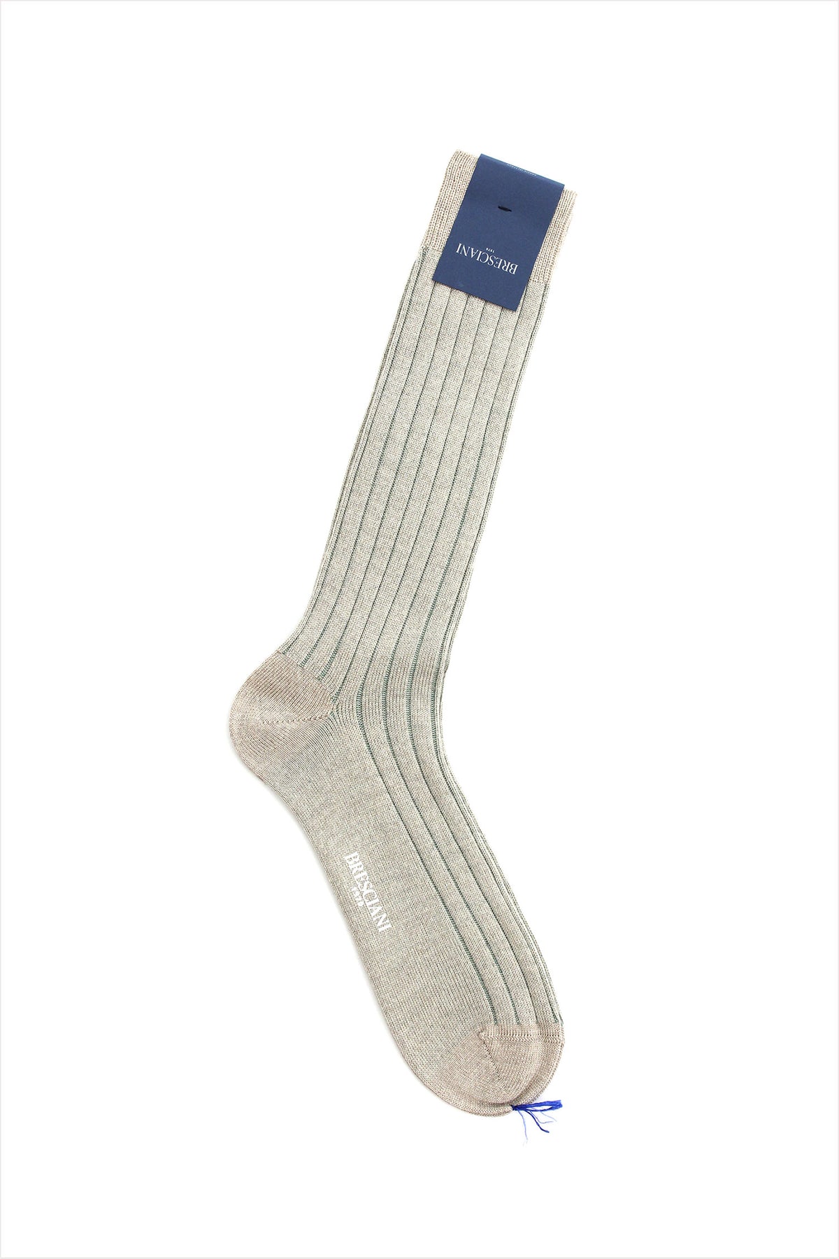 Bresciani Men&#39;s Wool Rib Socks Brown Verde