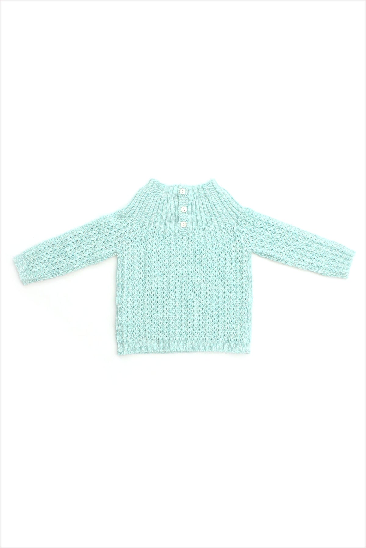 Cashmere Yoke Pullover Sweater Robins Egg Melange