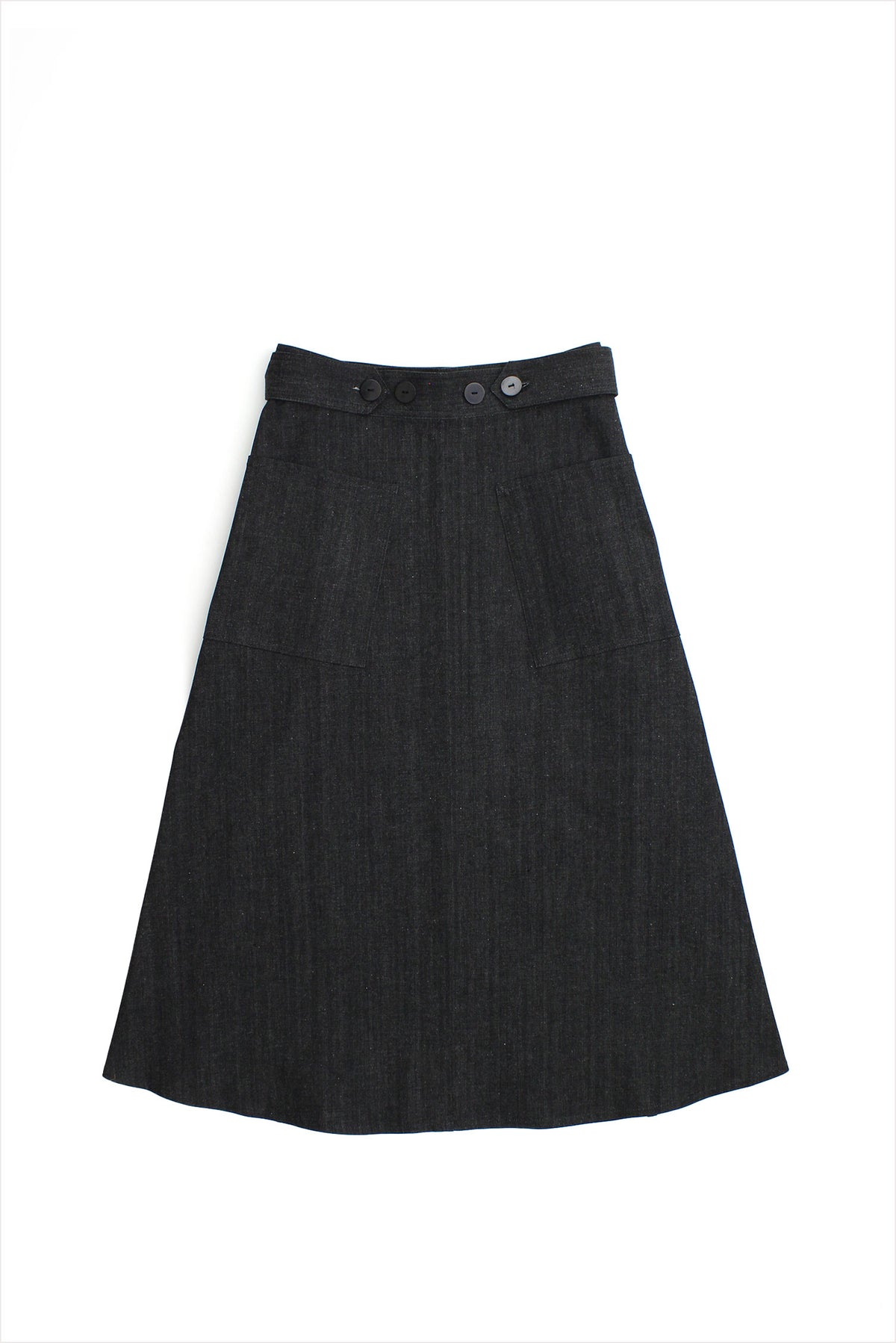 F&amp;H Dark Denim Long Wrap Skirt