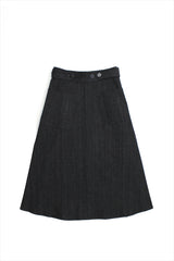 F&H Dark Denim Long Wrap Skirt