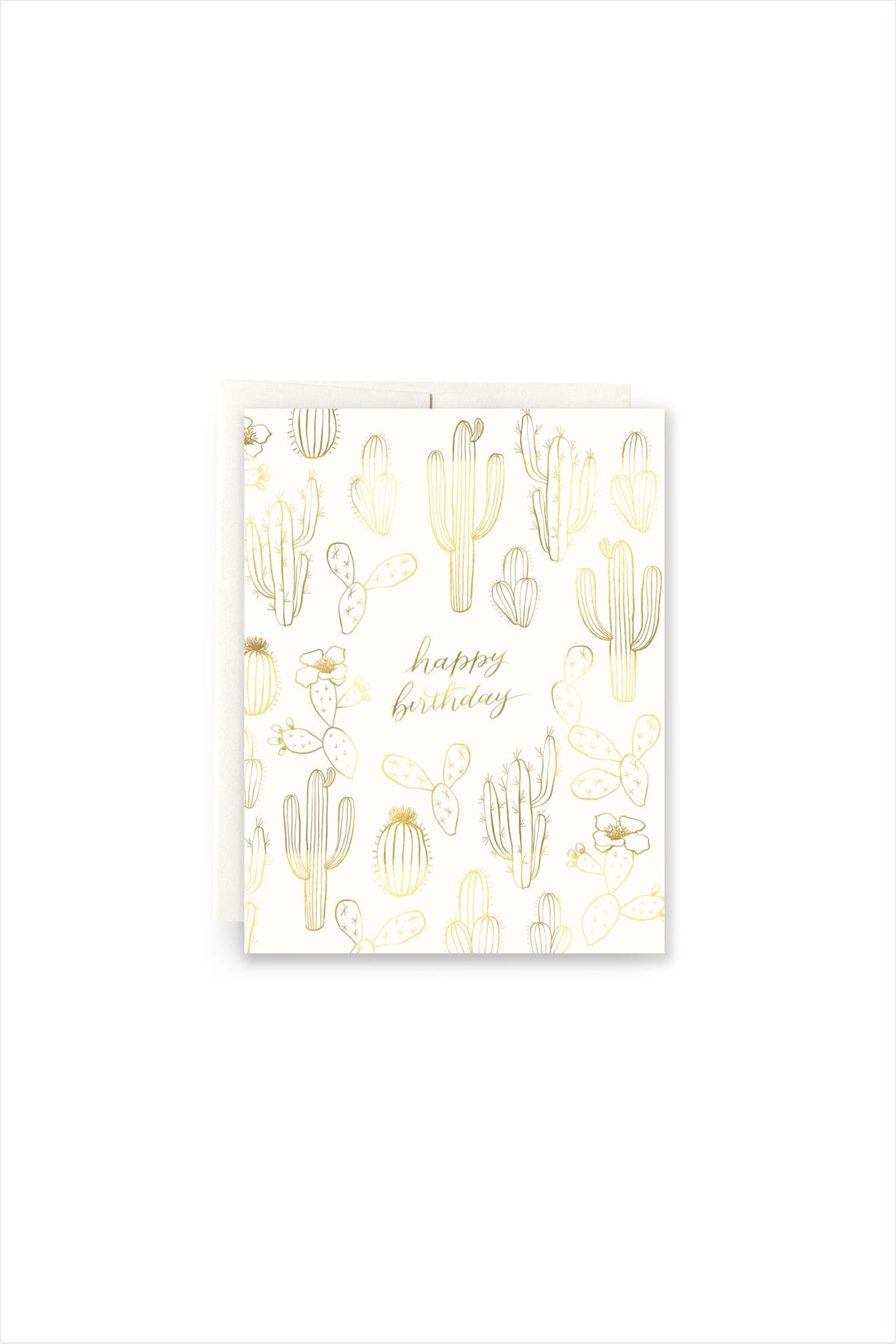 Gilded Cactus Birthday Card