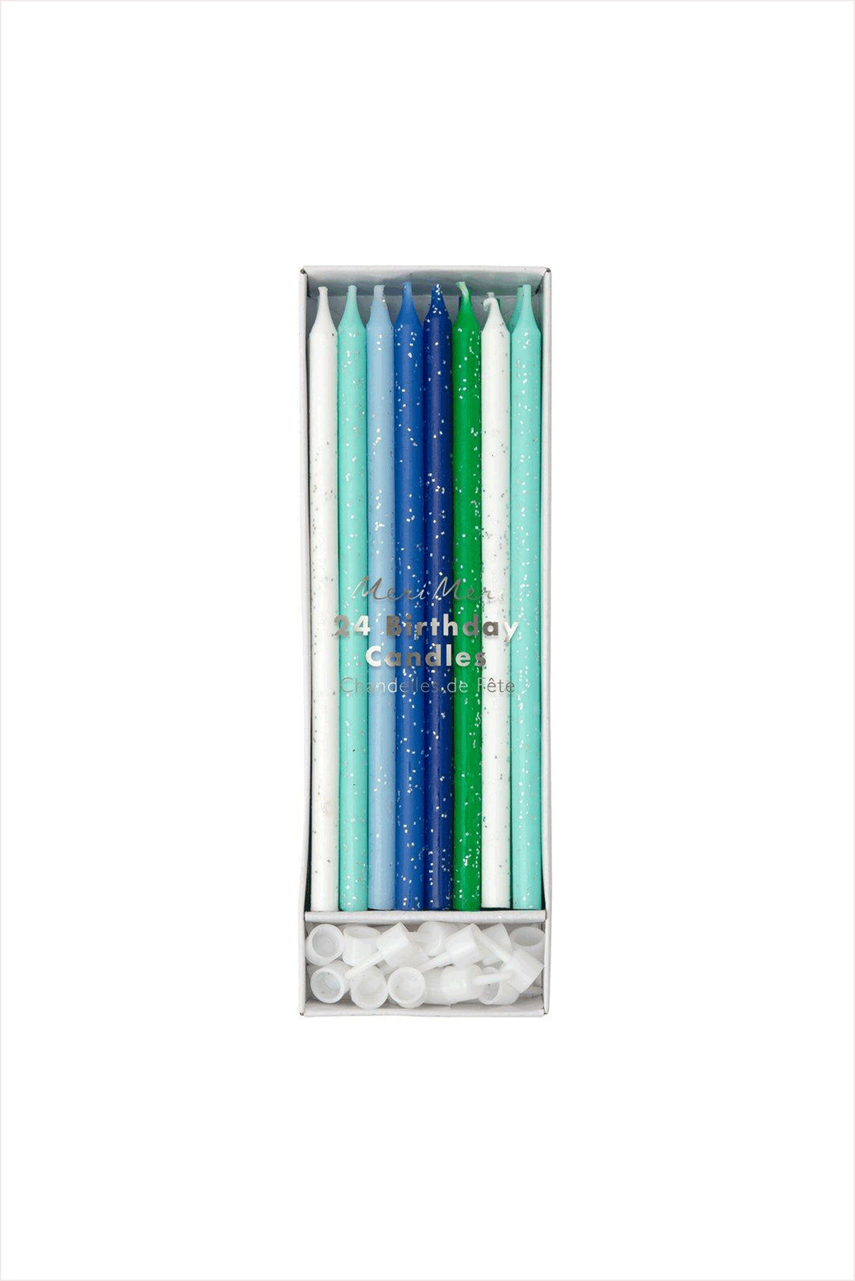 Blue And Green Glitter Candles