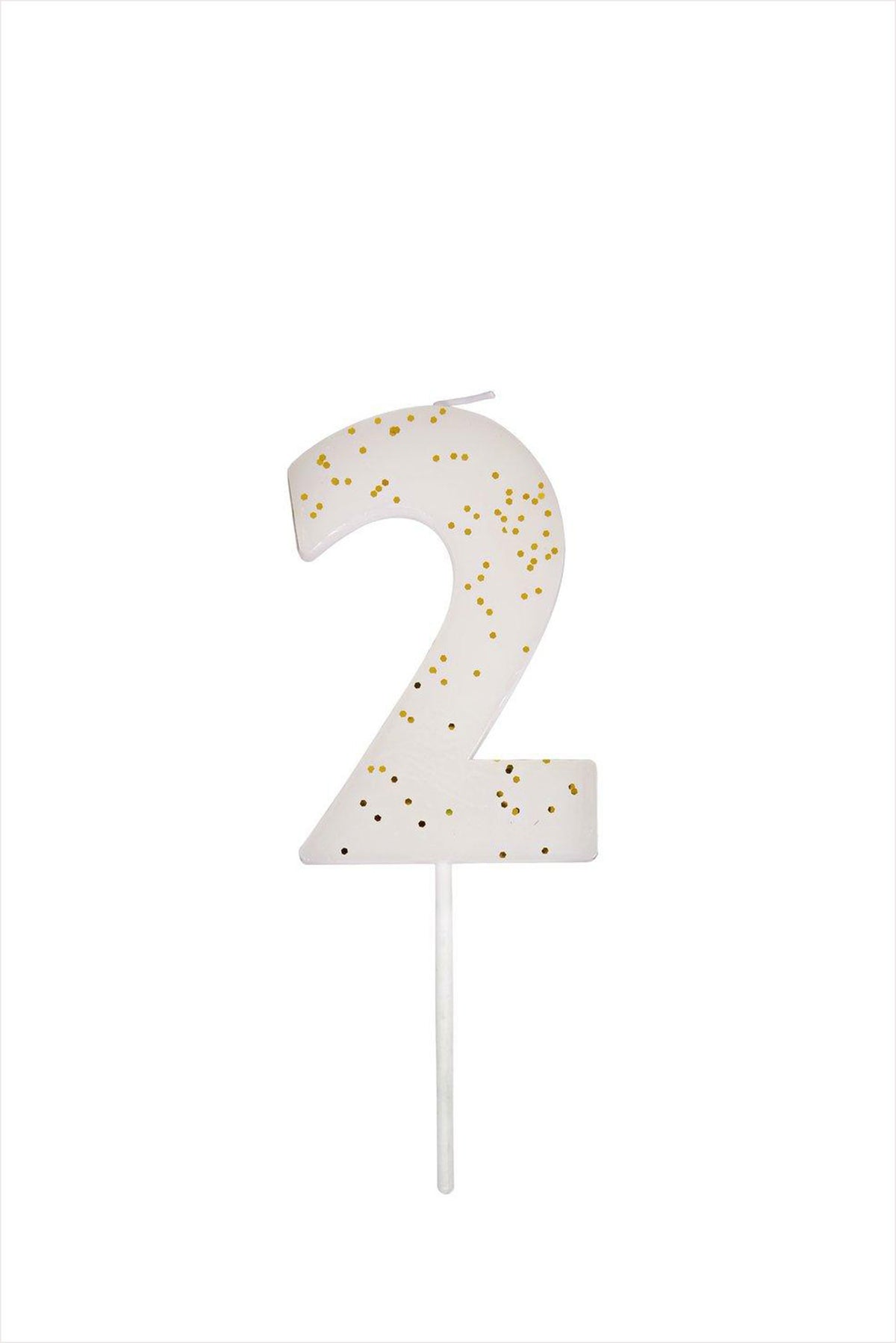 White Number Two Candle