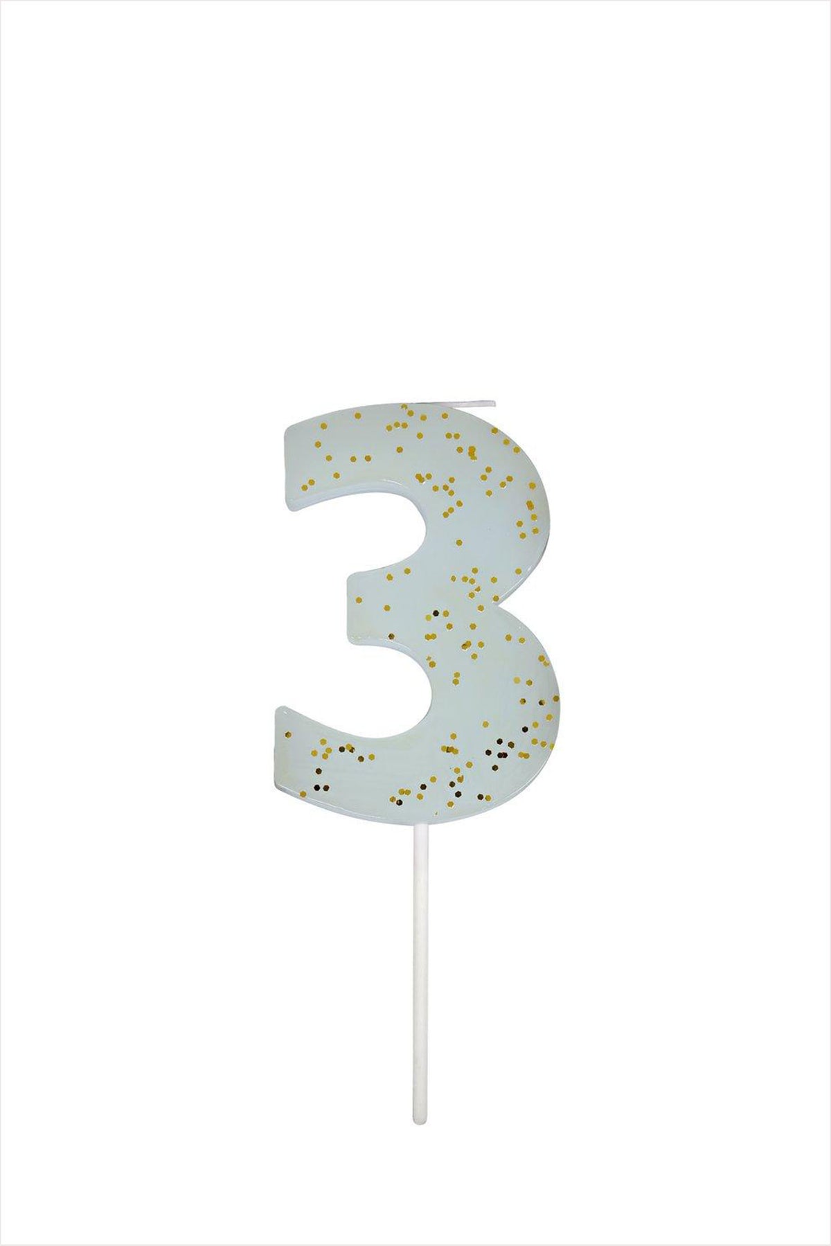 Blue Number Three Candle