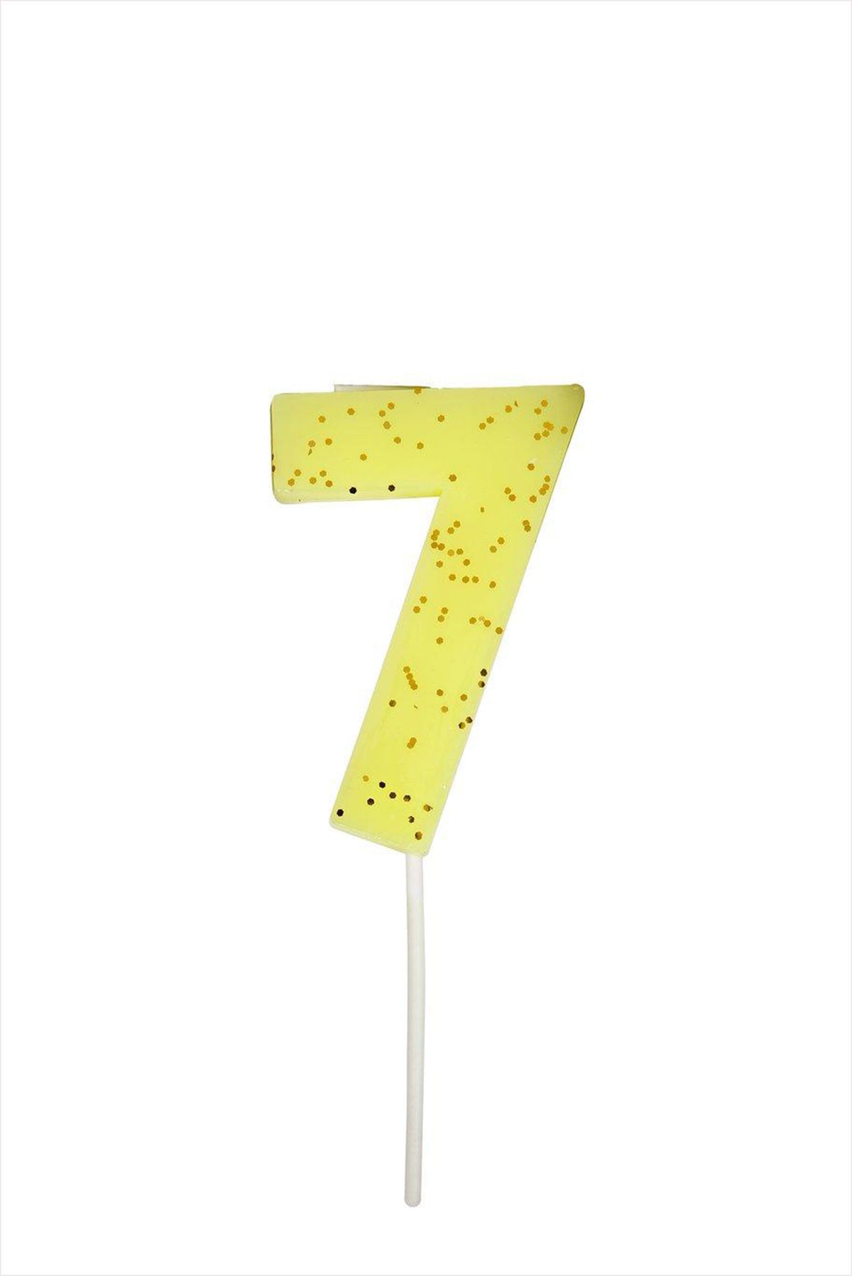 Yellow Number Seven Candle