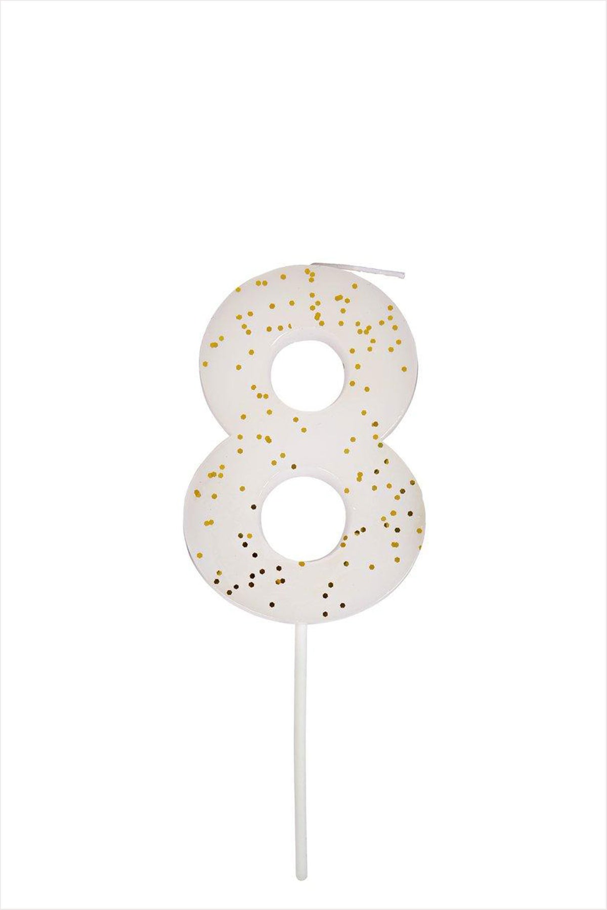 White Number Eight Candle