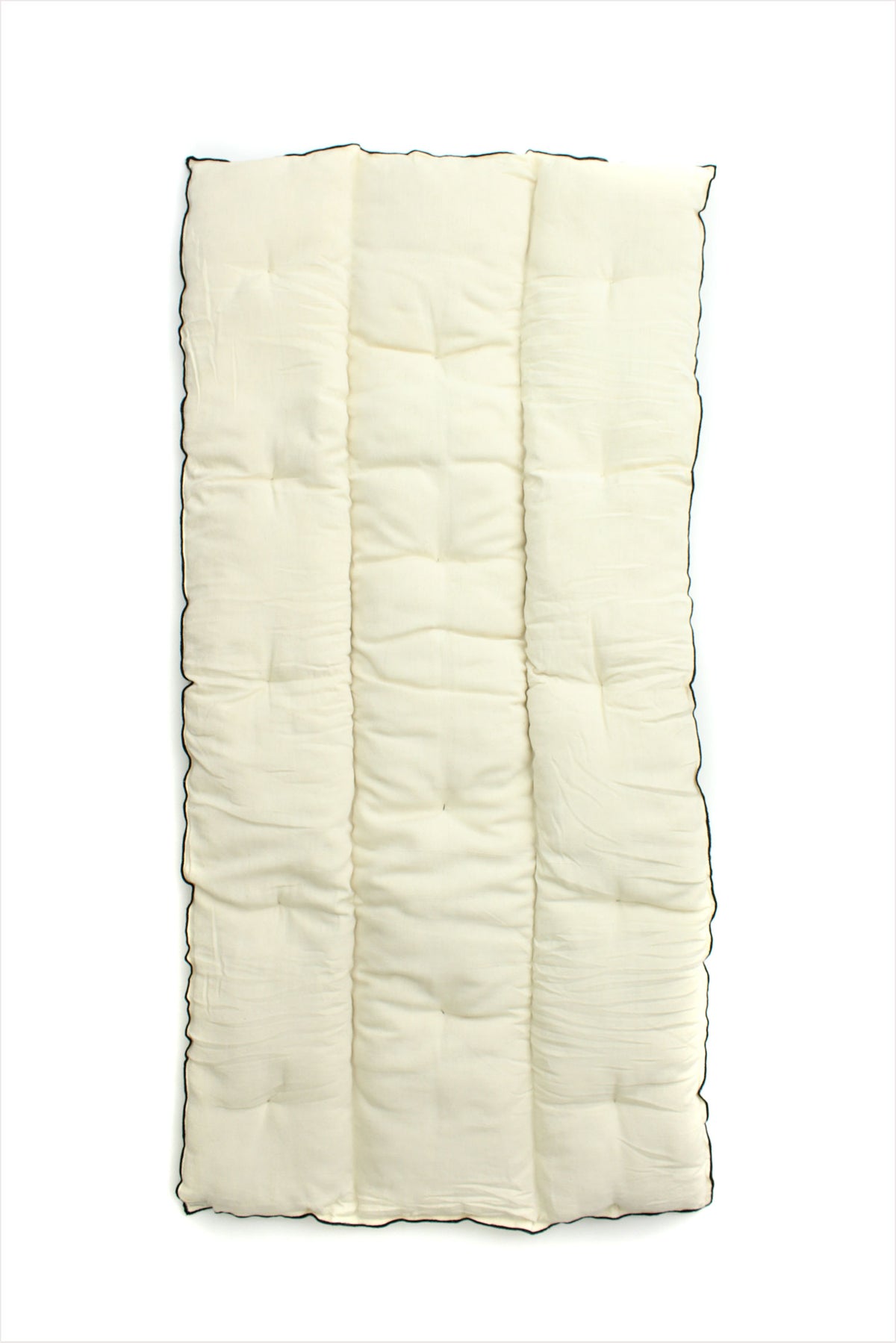 Tensira Rectangular Mattress Off White Black Piping