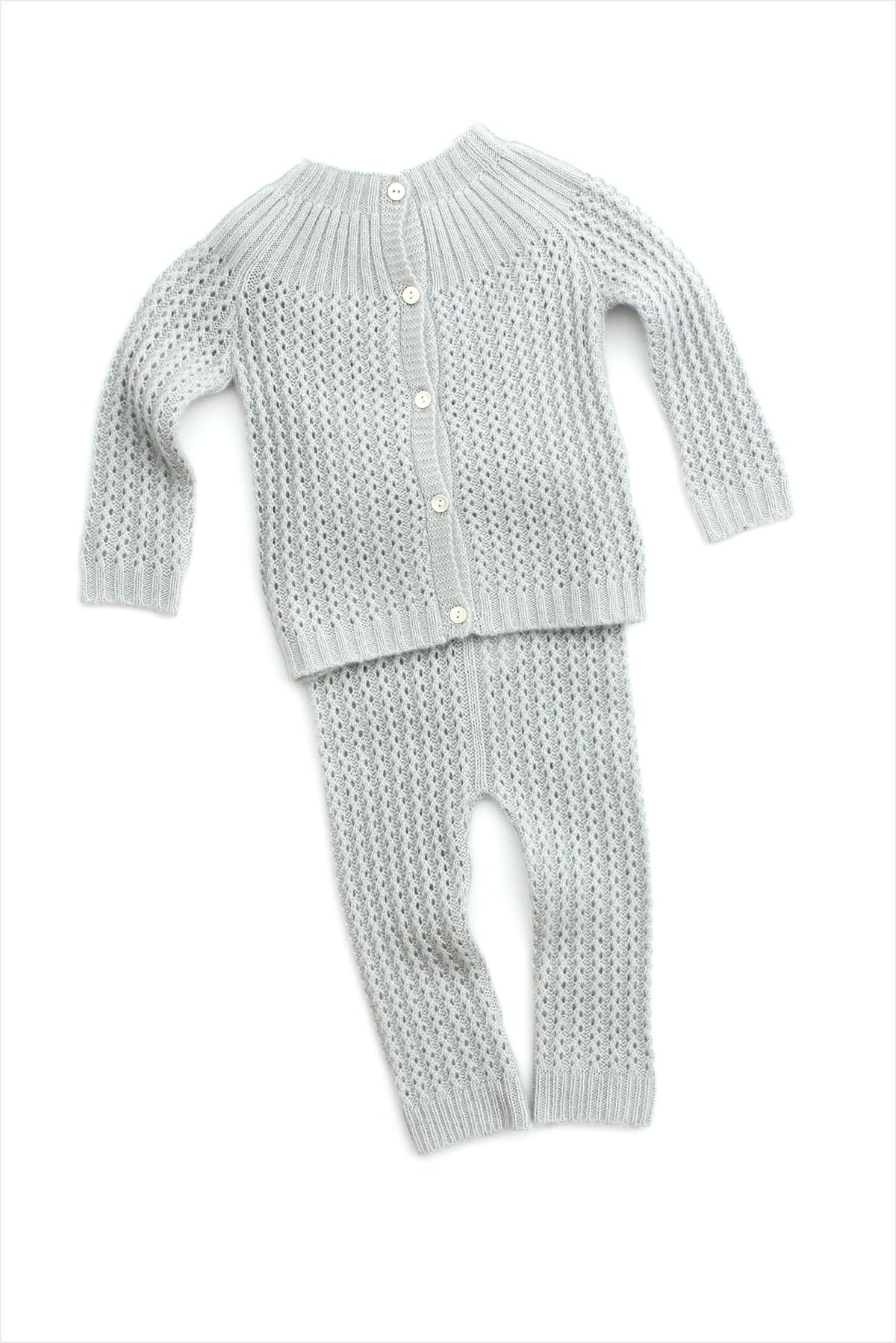 Cashmere Yoke Cardigan Dove Grey