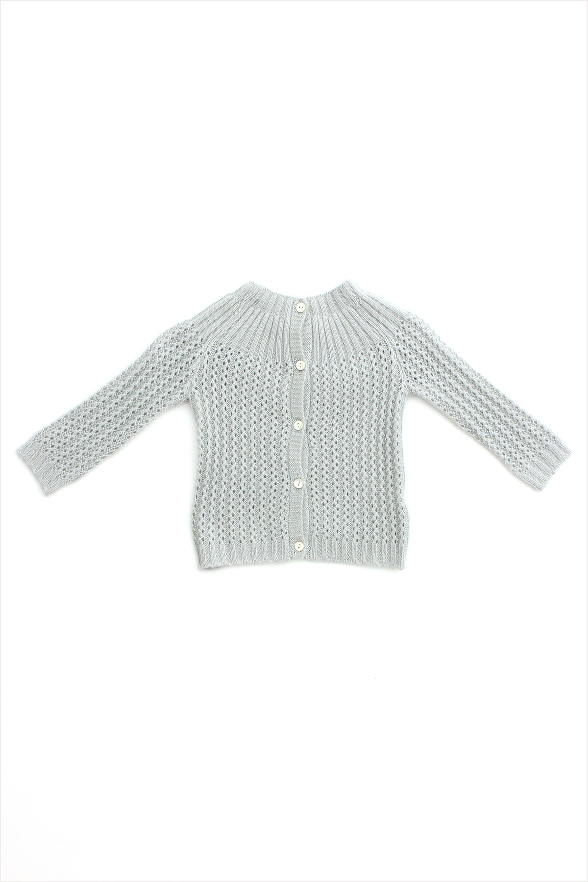 Cashmere Yoke Cardigan Dove Grey