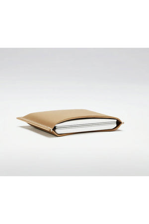 Refillable Leather Compact Case Camel