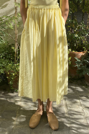 Sara Lanzi Gathered Skirt Canary Yellow