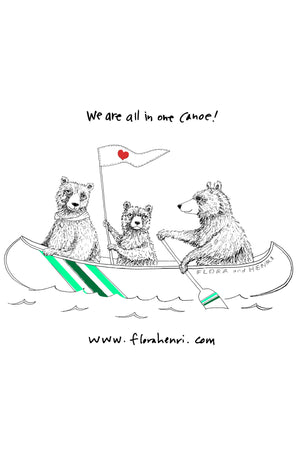 F&H Traveler Mug Bears In Canoe