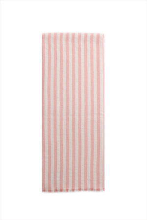 Cashmere Throw Striped Ivory and Pink Flamingo