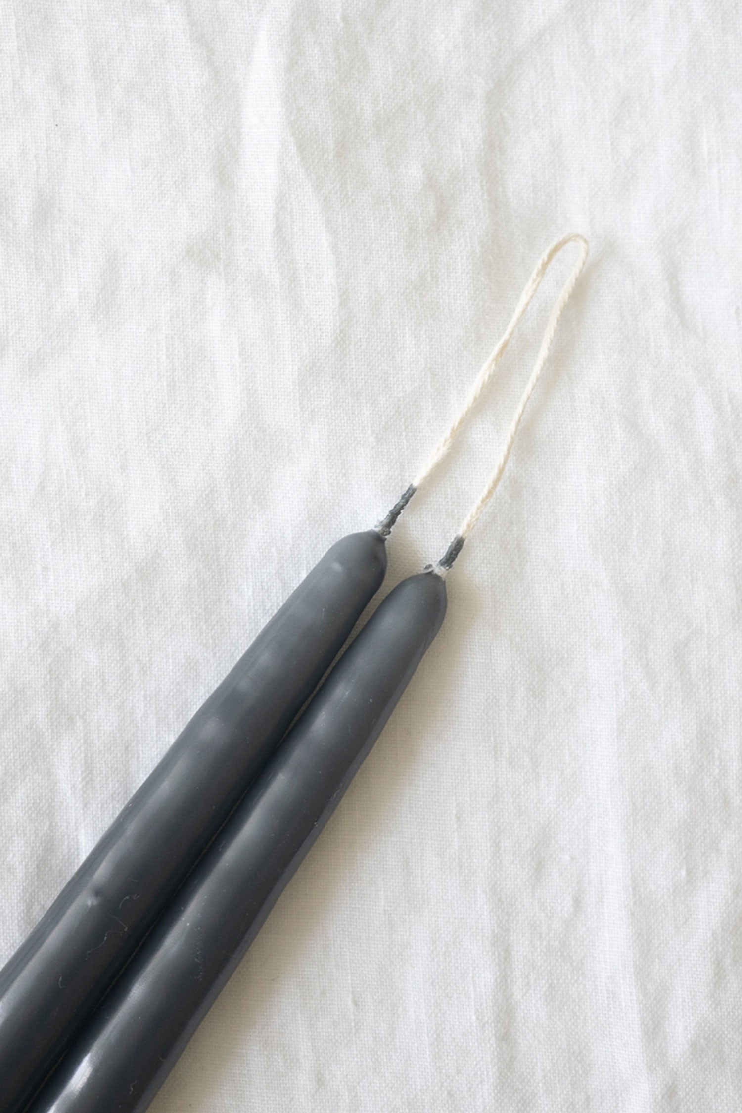 Taper Candles Pair Charcoal