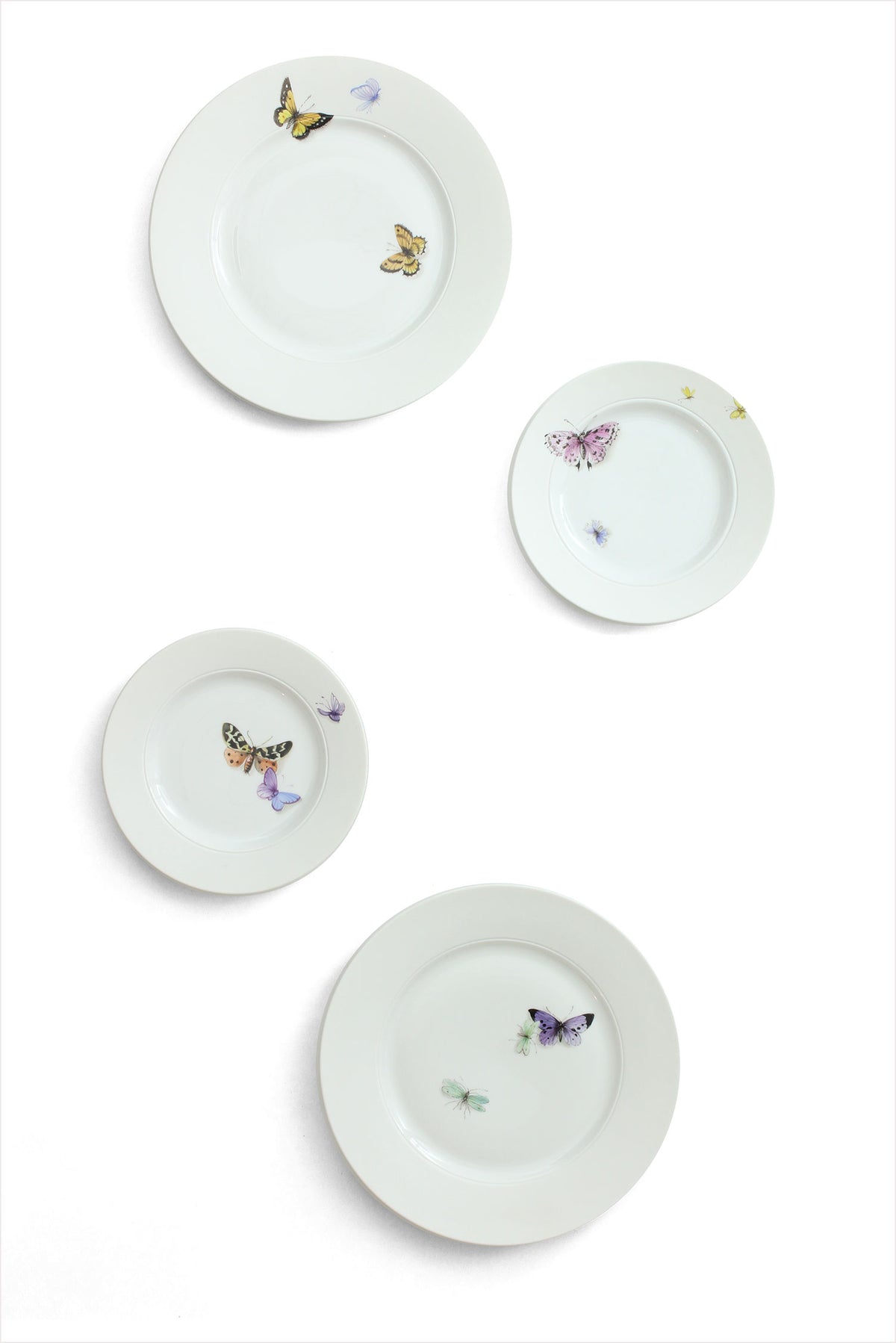 Nymphenburg Butterfly Plates Large and Small