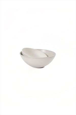Cecile Preziosa Stoneware Flared Bowl Medium Pearl Grey