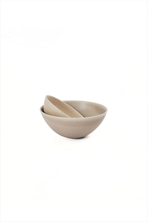 Cecile Preziosa Stoneware Flared Bowl Small Pearl Beige