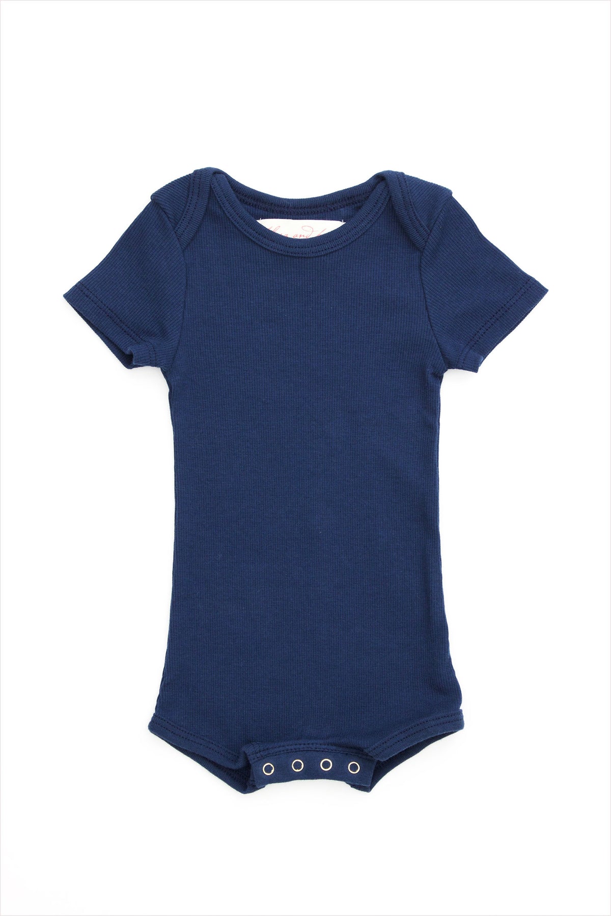Short Sleeve Crawler w/ Snaps Navy