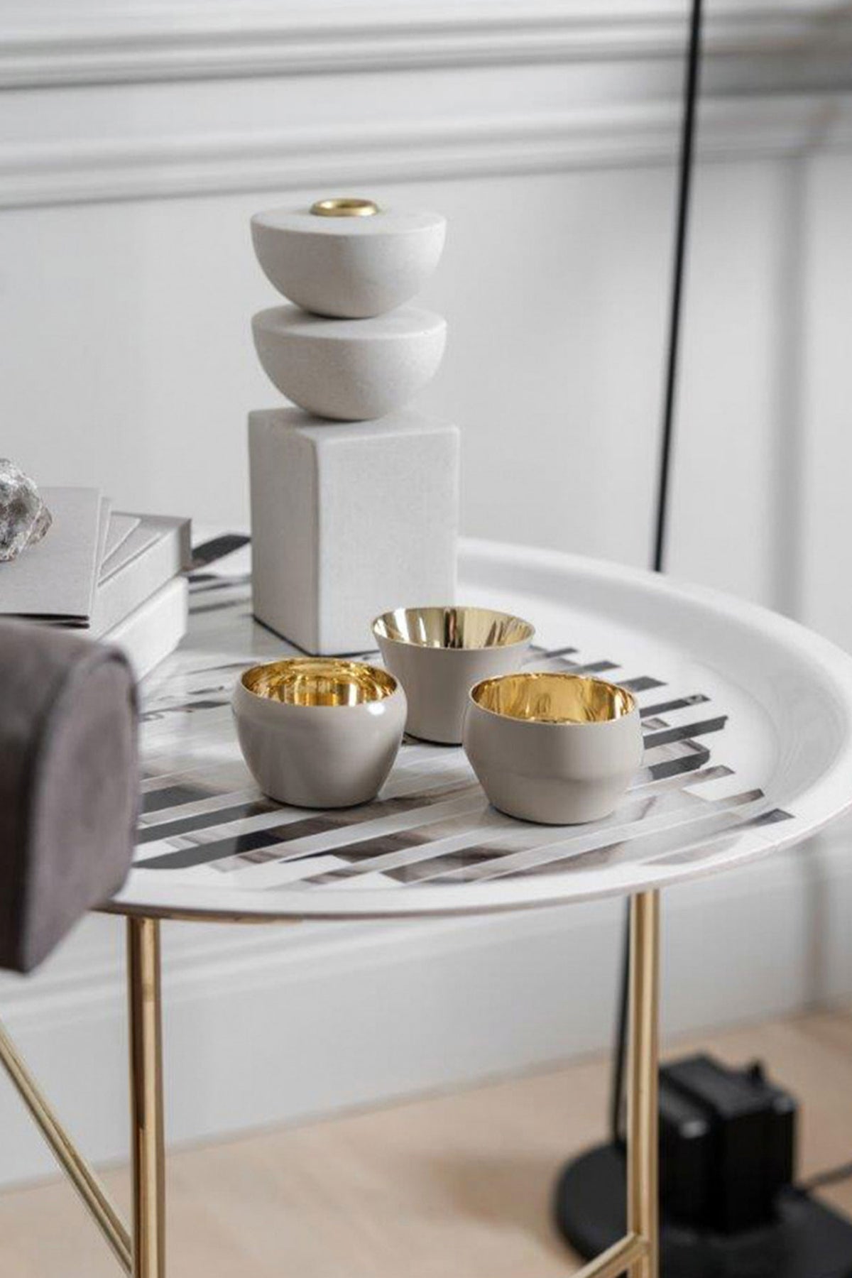 Kin Candle Holders Beige