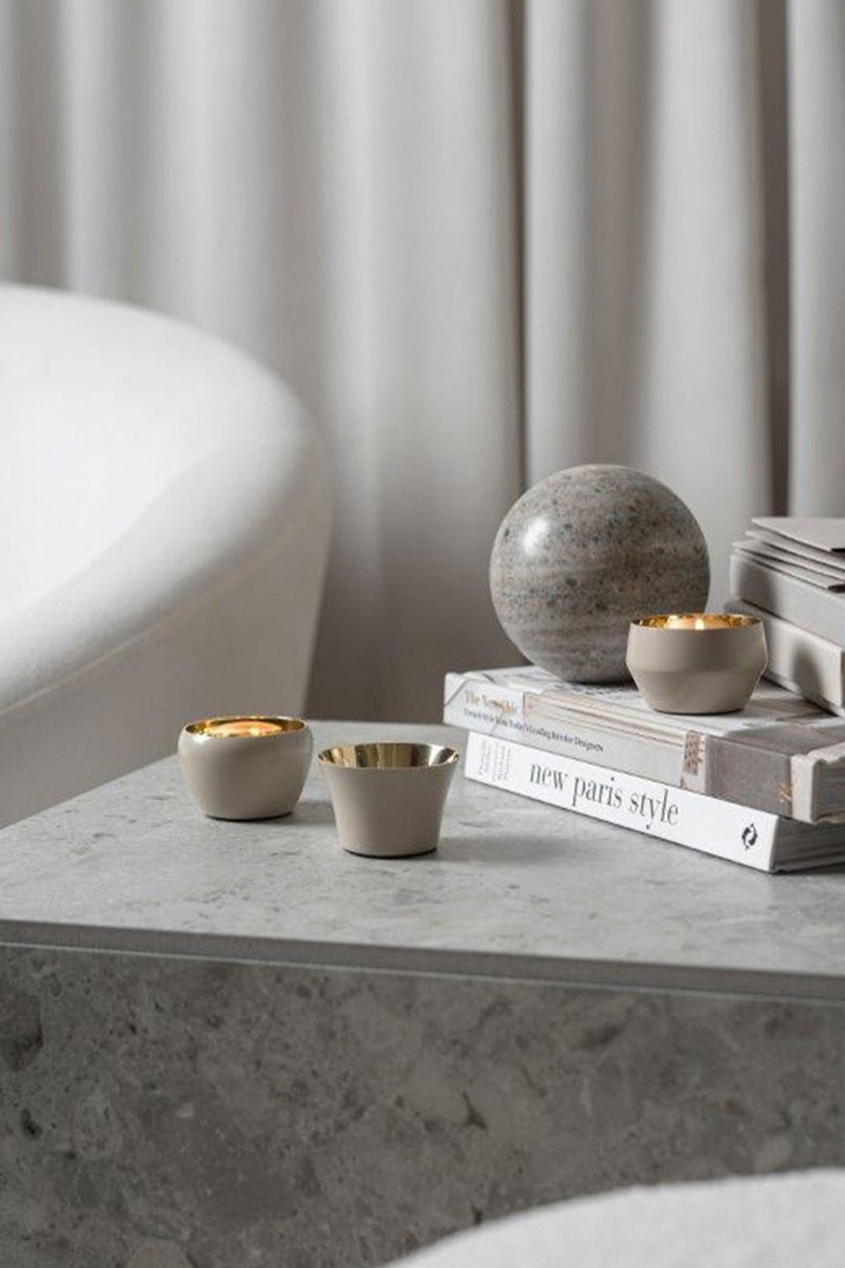 Kin Candle Holders Beige