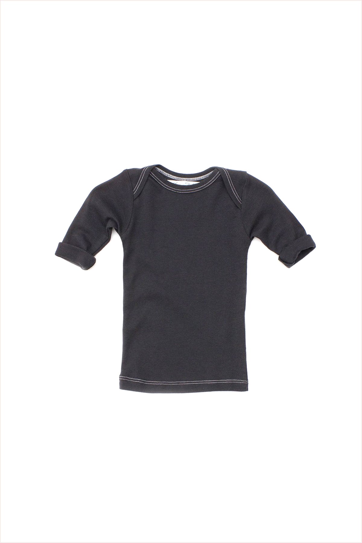 Lap Shoulder Tee Short Sleeve Charcoal