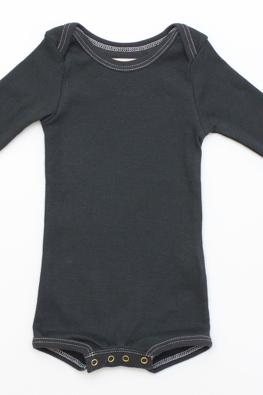 Long Sleeve Crawler w/ Snaps Charcoal