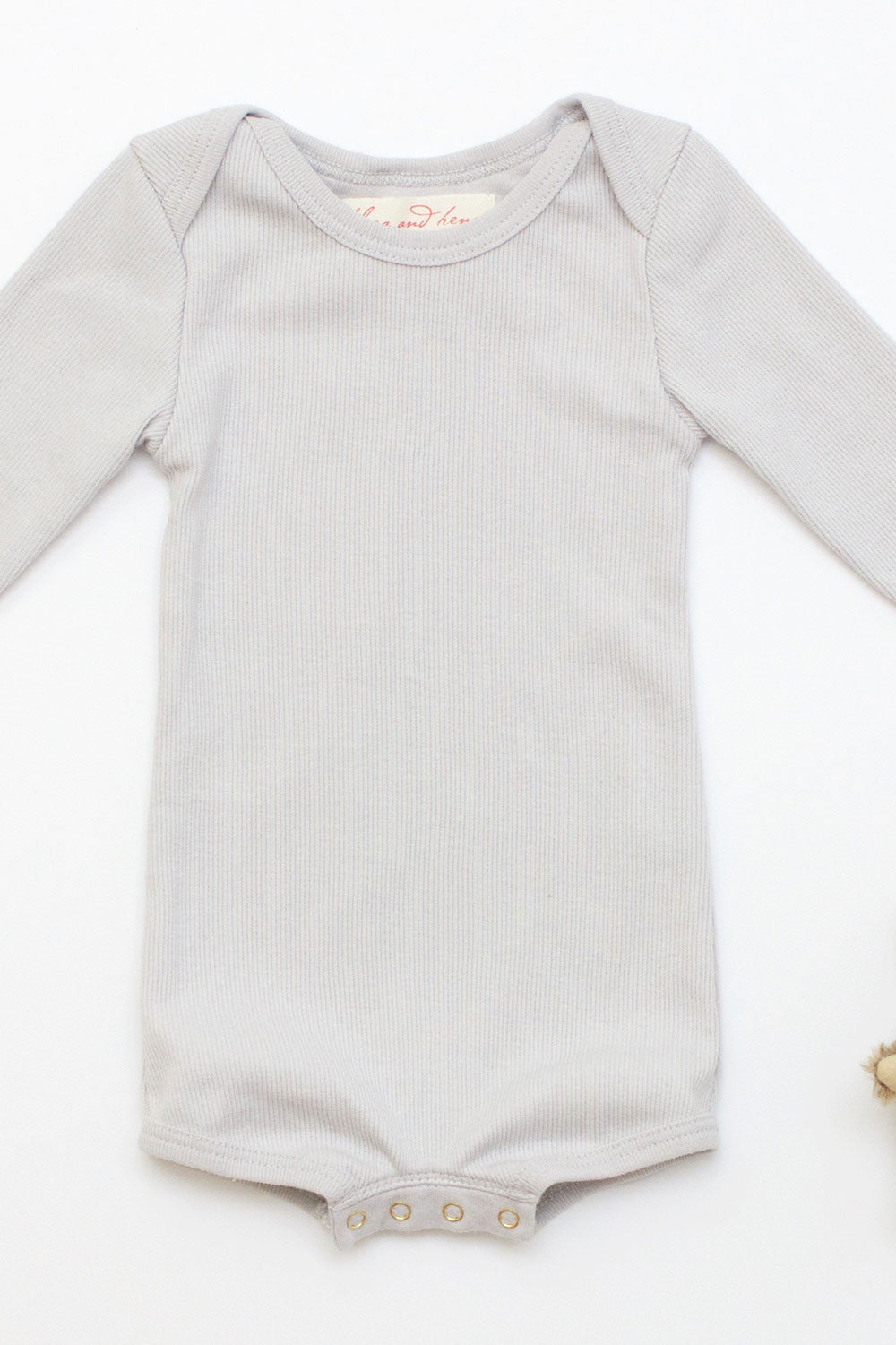 Long Sleeve Crawler w/ Snaps Pale Gray