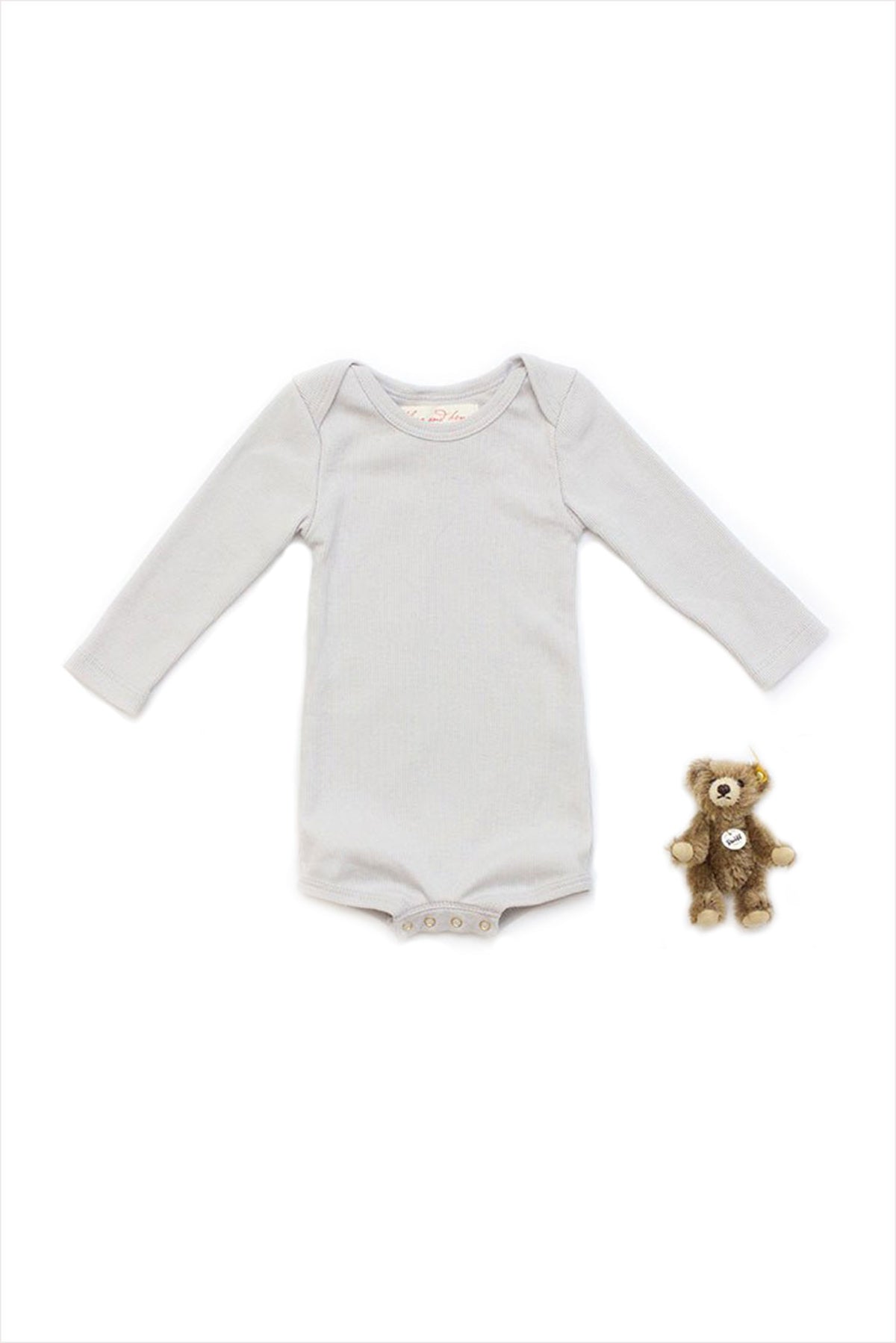 Long Sleeve Crawler w/ Snaps Pale Gray