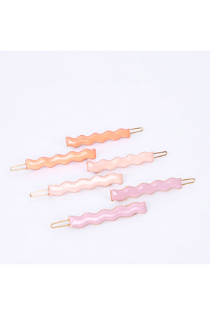 Enamel Wavy Hair Clips