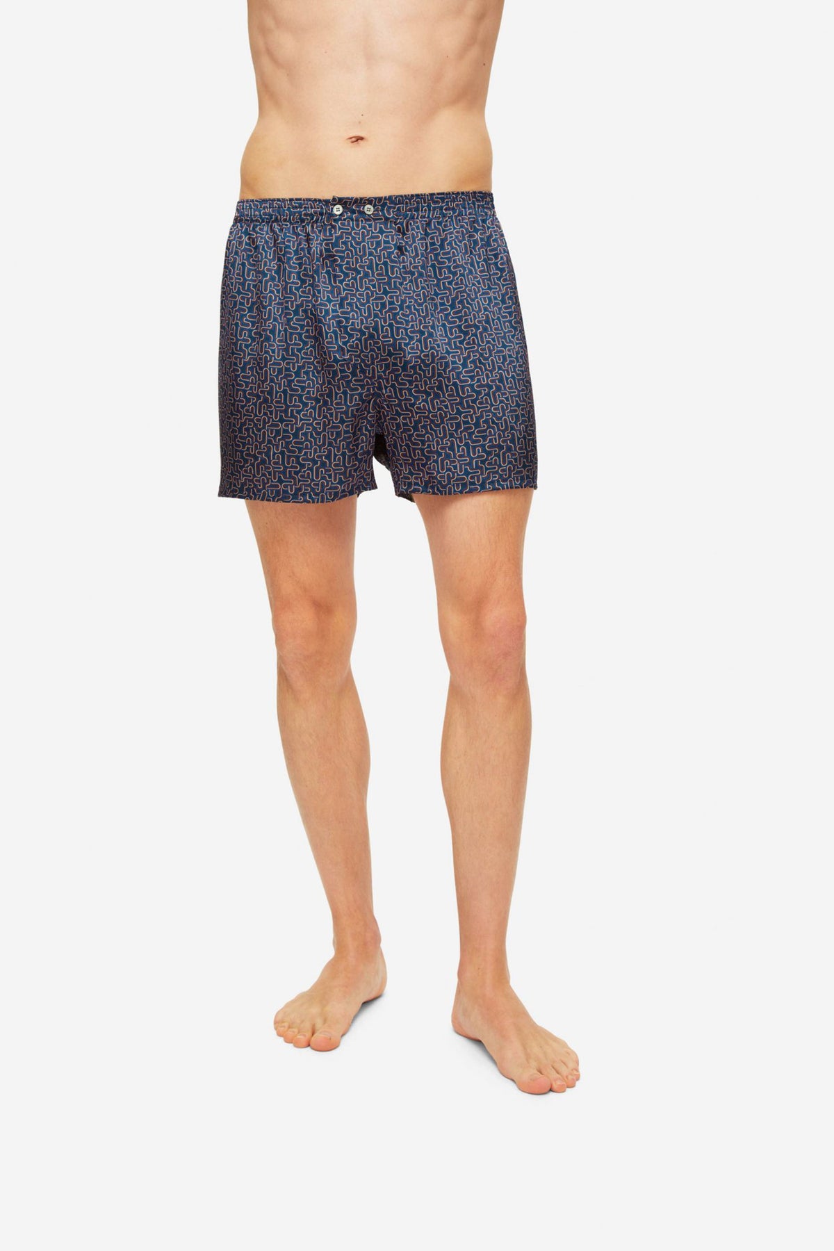 Derek Rose Men&#39;s Modern Fit Boxer Brindisi 80 Navy