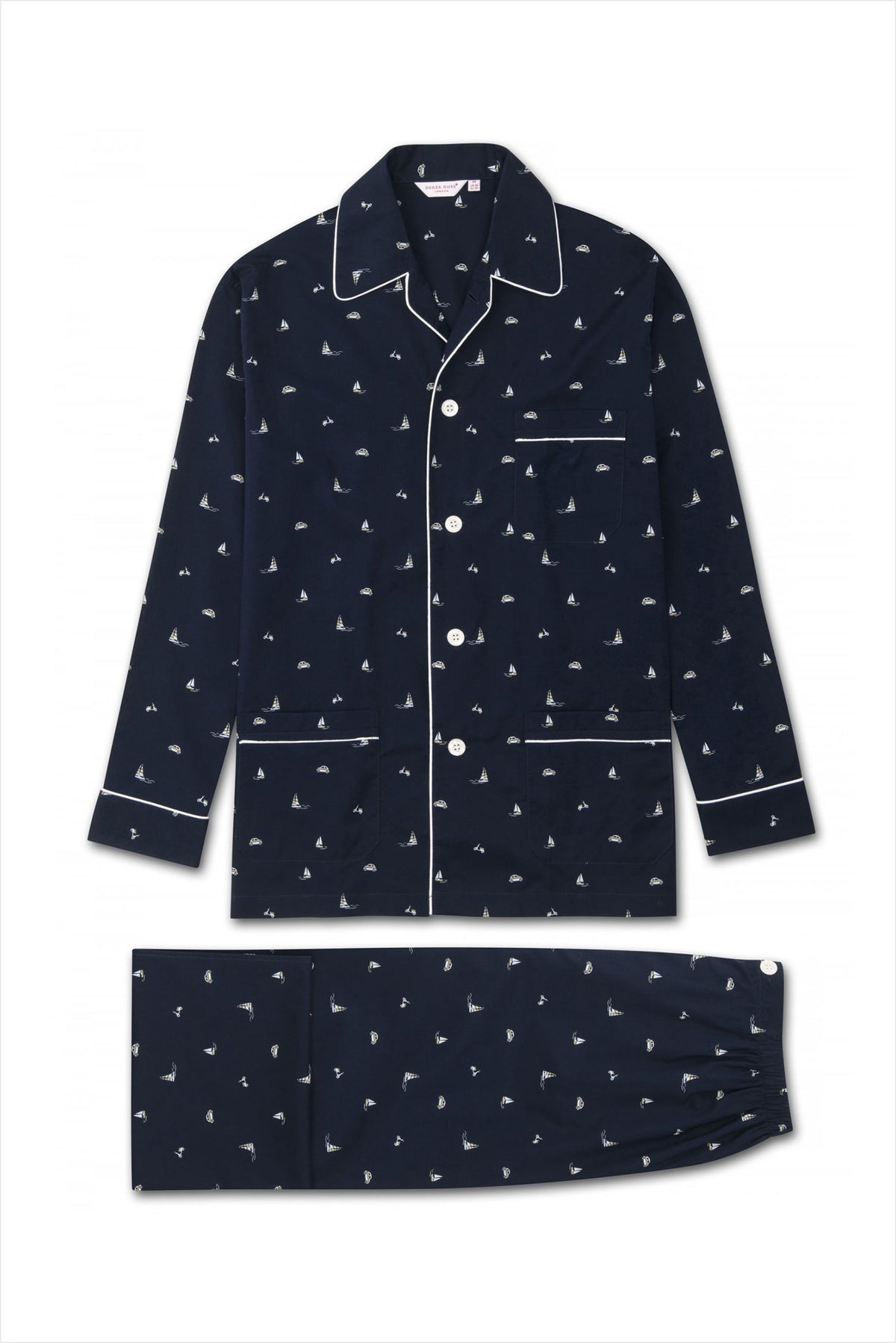 Derek Rose Men&#39;s Classic Fit Piped Pajama Nelson 73