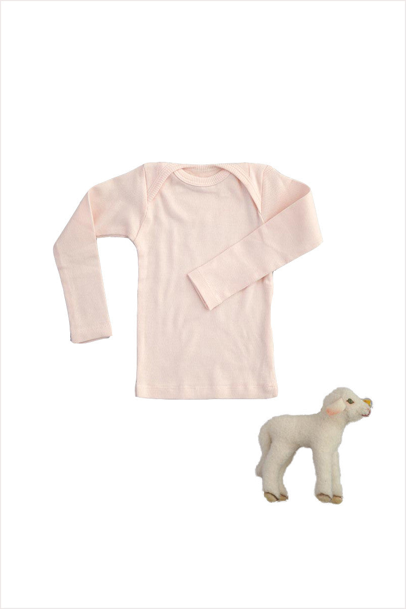 Rib Lap Shoulder Tee Long Sleeve Blossom