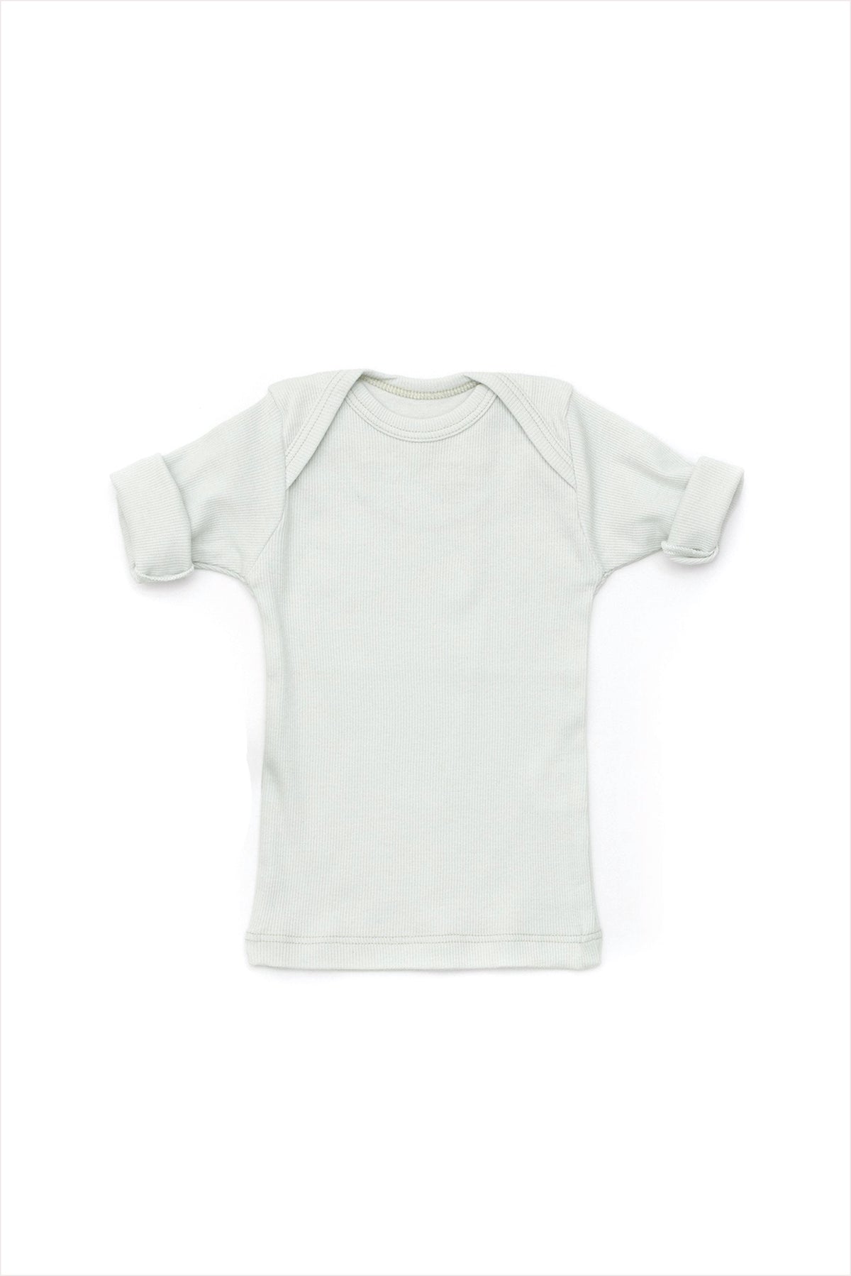Rib Lap Shoulder Tee Short Sleeve Cloud