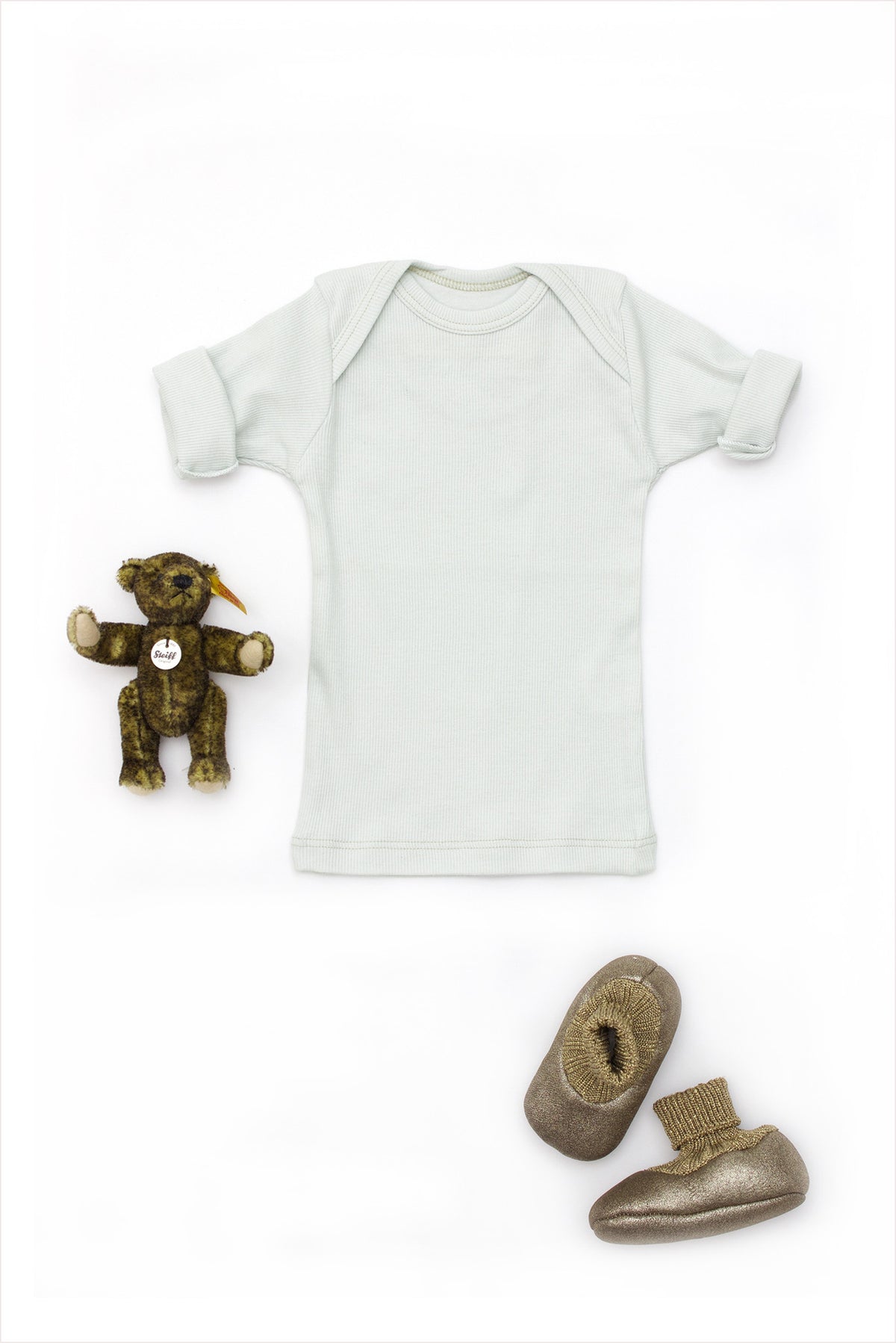 Rib Lap Shoulder Tee Short Sleeve Cloud