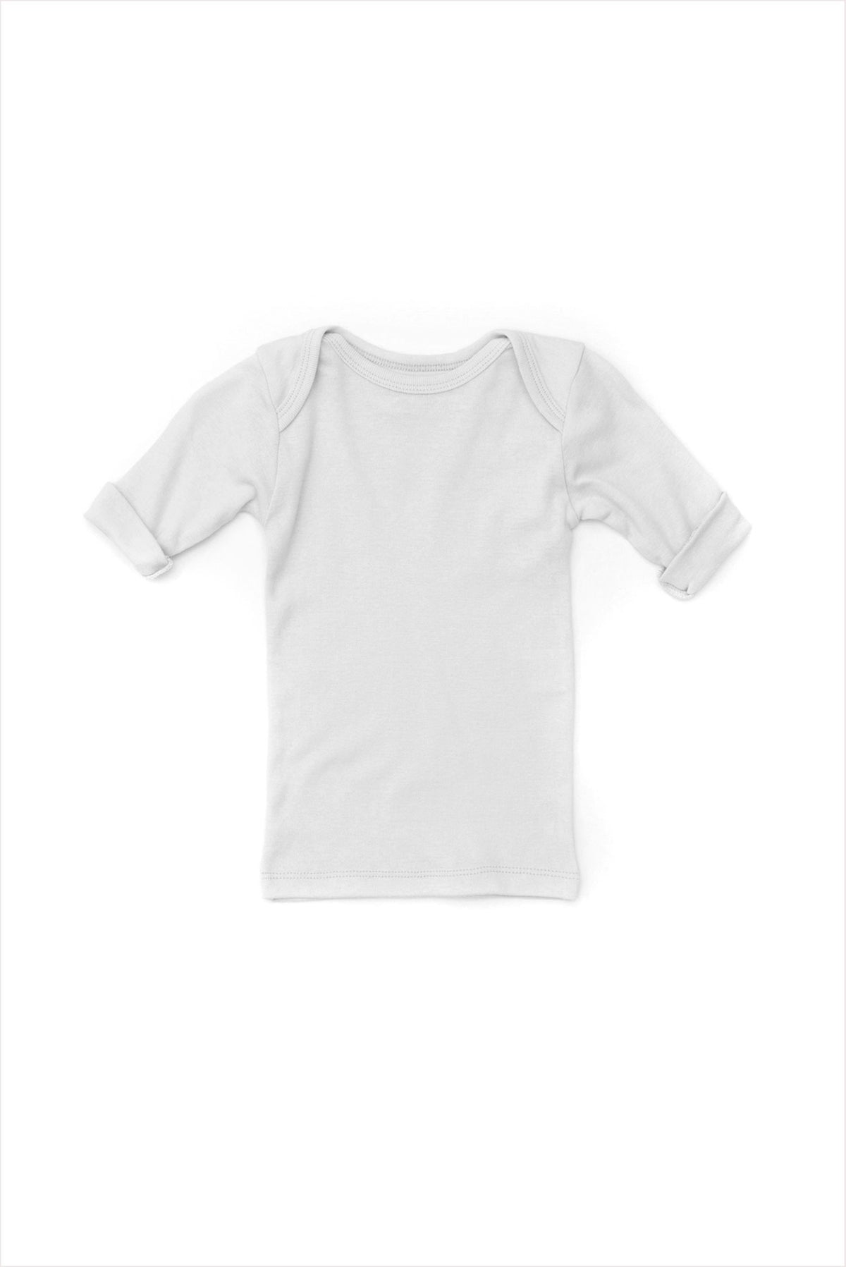 Rib Lap Shoulder Tee Short Sleeve Pale Gray