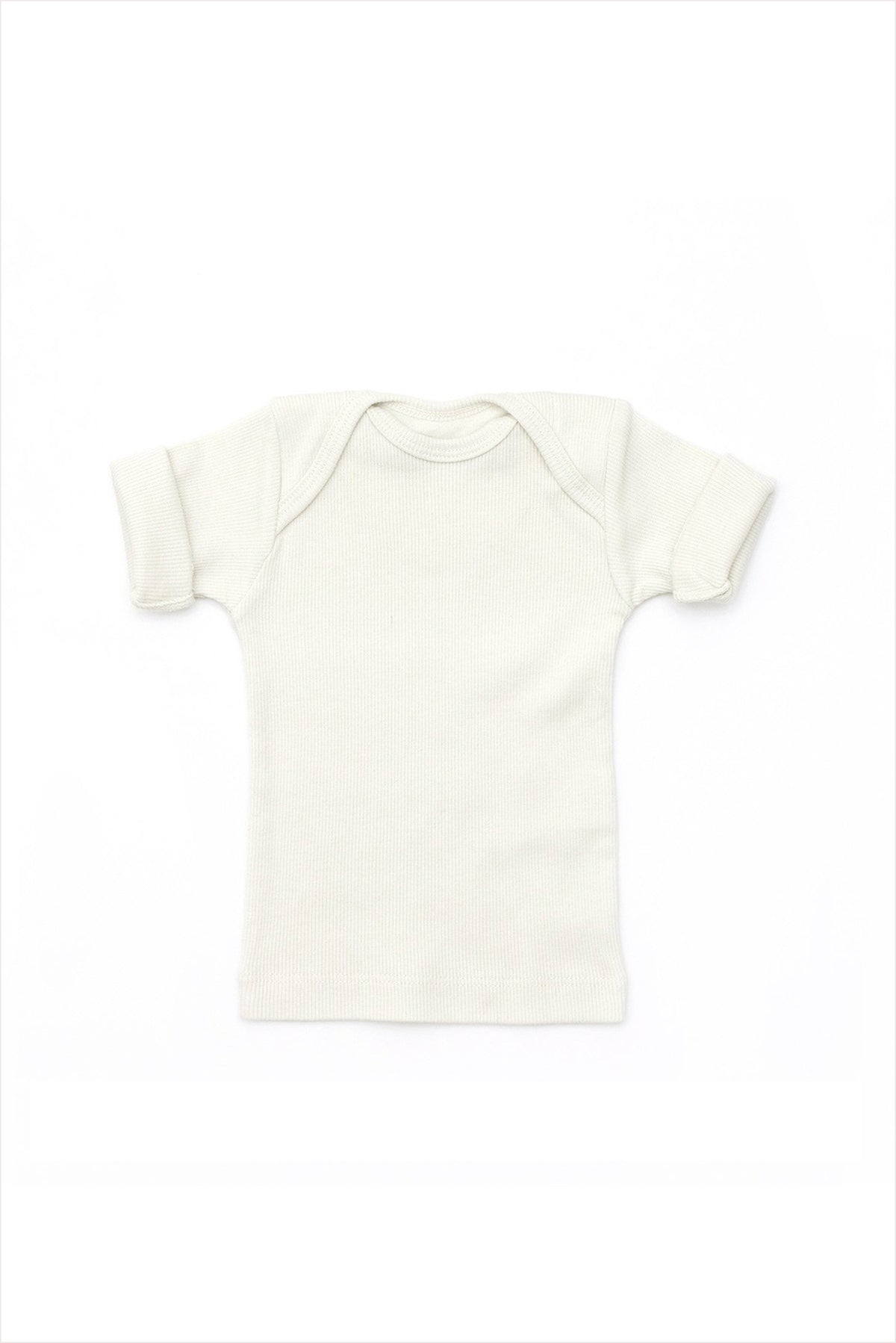 Rib Lap Shoulder Tee Short Sleeve Sand