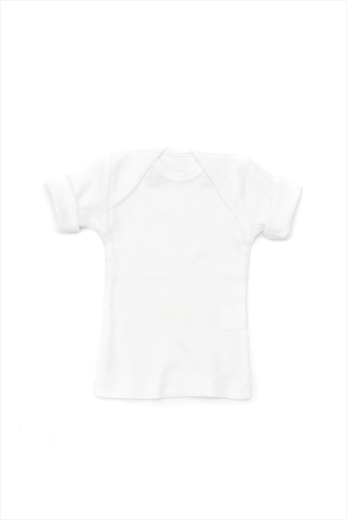 Rib Lap Shoulder Tee Short Sleeve White